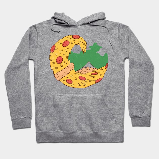 The Great Pizza of Kanagawa Hoodie by Vincent Trinidad Art